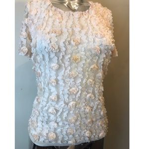 Casual Sheer Rose Pedal Blouse